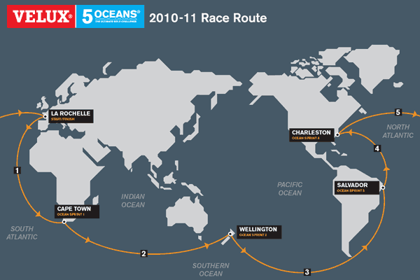 Velux 5 Oceans 2010-2011 Race Route Velux 5 Oceans 2010-2011 Race Route
